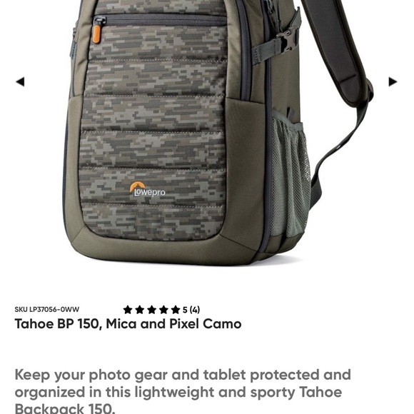 Tahoe BP150 micro and pixel camo. Lowerpro camera bag. - Picture 6 of 6